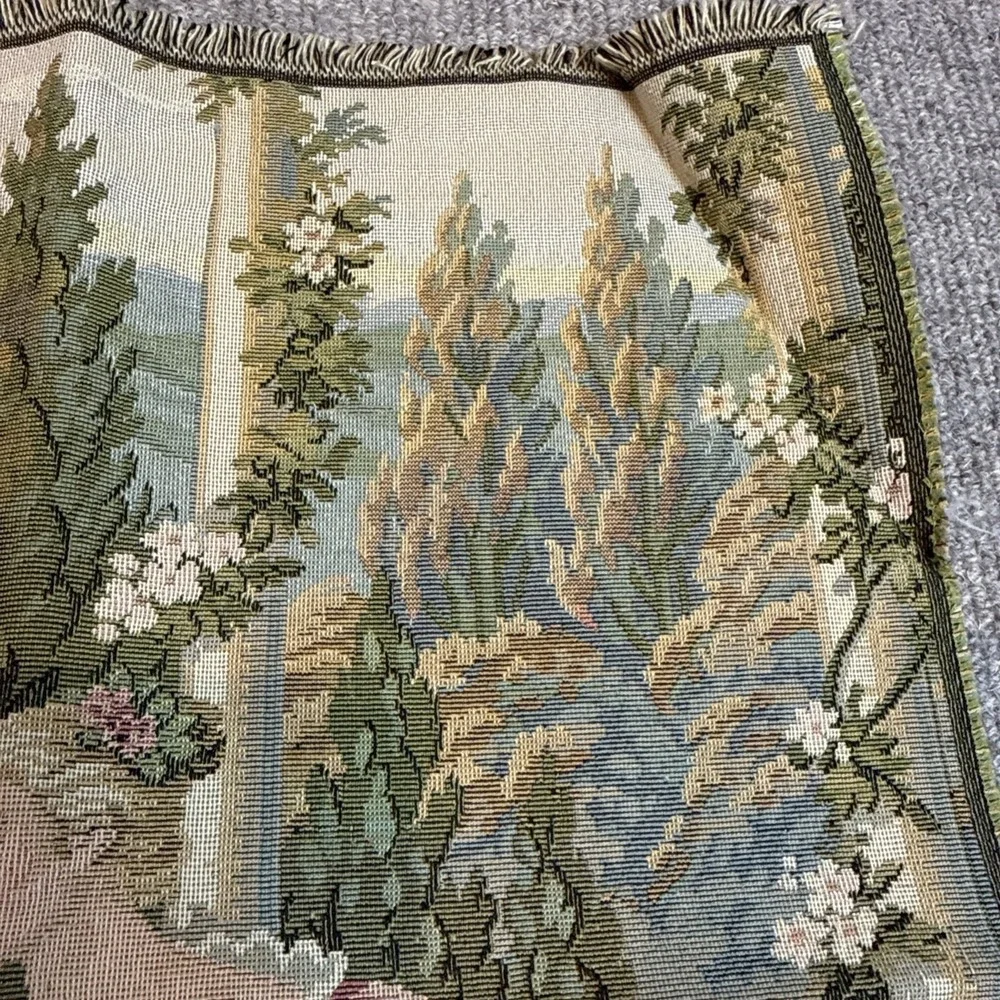 Tapestry‎ Romantic Wall Hanging Dame Lago Medieval Floral Garden Projects 19x19